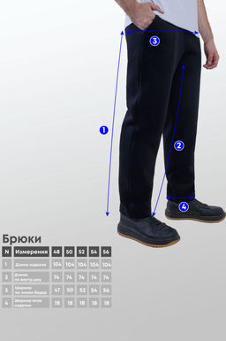 Арт. 62901 Брюки мужские с начесом 48-56 (5 шт) Цвет:черный - Идеал фото 8