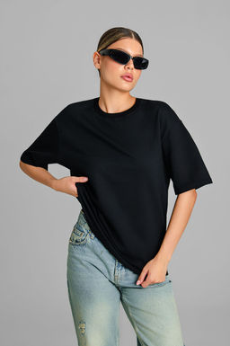 Арт. 3-302/2 Футболка женская оверсайз 44-50 (4 шт) Цвет:черный - Калинка фото 4