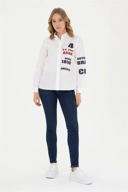 U. S. Polo Assn / Женская белая рубашка с длинным рукавом - U.s. polo assn фото 4
