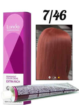 Стойкая краска 7/46 блонд медно-фиолетовыйй LondaColor