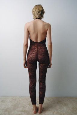 LACE HALTER JUMPSUIT - Zara фото 3