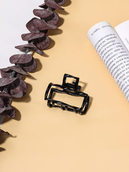 Цена за 6 шт. Крабик для волос «Сабина», прямой, 4 см, чёрный