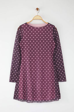 Teen Murdum Puantiye Bask?l? Tul Bodycon K?sa / Mini Astarl? Esnek Orme Elbise TWOAW26EL00138 - Trendyolmilla фото 5