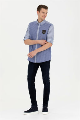 Мужская темно-синяя рубашка с длинным рукавом - U.s. polo assn фото 11