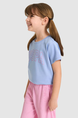 K_z _ocuk Bisiklet Yaka Mor Basic Ti__rt - U.s. polo assn фото 3