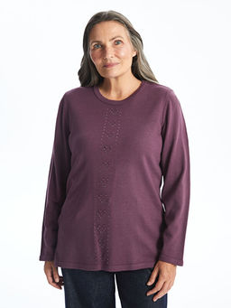 Bisiklet Yaka Ta?l? Kad?n Triko Kazak