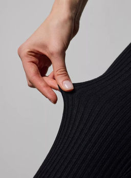 K11035 Легинсы в рубчик (вязаный трикотаж) ЧЕРНЫЙ