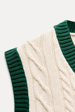 CABLE-KNIT VEST - Zara фото 8