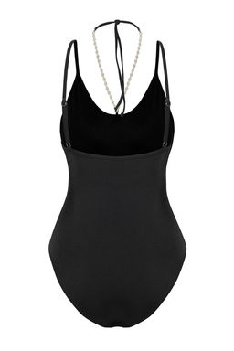 TRENDYOLMILLA Siyah V Yaka Inci Aksesuarl? Regular Mayo TBESS25MA00071 фото 7