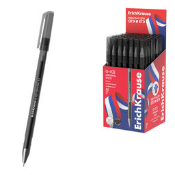 Цена за 50 шт. Ручка гелевая ErichKrause G-Ice Stick Original 0.5, для ОГЭ/ЕГЭ, цвет чернил черный (в коробке по 50 шт.)