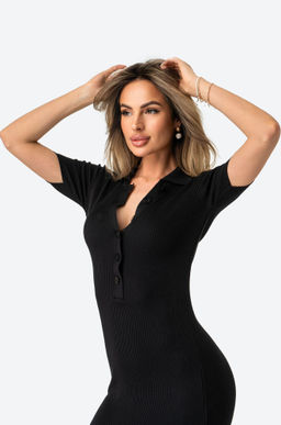 Женское платье-поло в рубчик Happy Fox фото 8