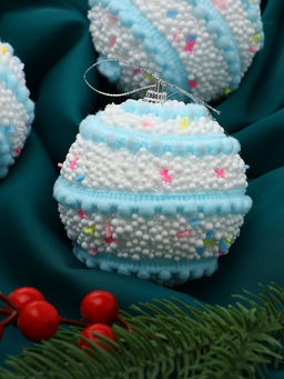 Ёлочные игрушки Маттео, шары новогодние, d=8 см, 3 шт., голубой - Зимнее волшебство фото 2