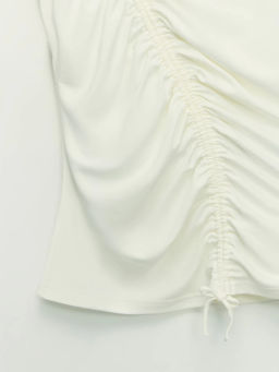 Футболка с драпировкой из вискозы / Zarina фото 10