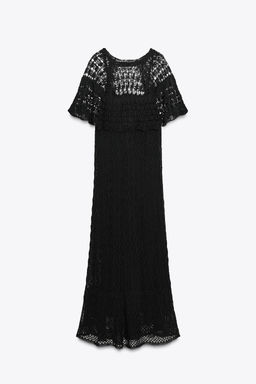 POINTELLE KNIT LONG DRESS WITH RUFFLE - Zara фото 8