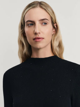 Вязаный лонгслив со стразами / Zarina фото 6