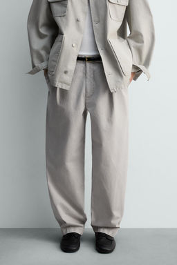 PANTAL?N RELAXED FIT PLIEGUES LIMITED EDITION / Gris perla - Zara фото 10