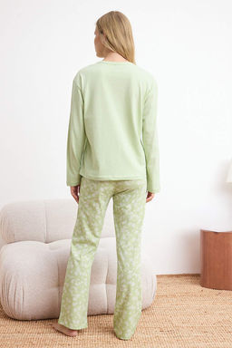 Trendyolmilla Lila %100 Pamuklu Cicekli Orme Pijama Tak?m? THMAW25PT00187  фото 10