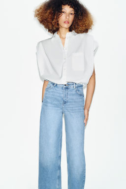 JEANS Z1975 CULOTTE TIRO ALTO COMFORT / Azul claro - Zara фото 3