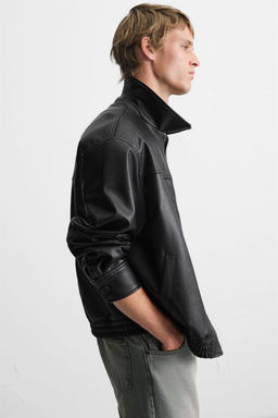 LEATHER EFFECT BOMBER JACKET - Zara фото 5