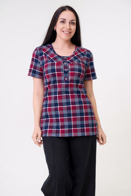 Туника женская из кулирки Наина красный макси - Амадэль фото 2