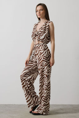 TRENDYOLMILLA Cok Renkli Desenli Wide Leg/Genis Paca Pantolon TWOSS25PL00035 фото 3