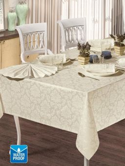 Скатерть EFOR COTTON SET 160*220 прямоугольная кремовый  фото 2