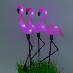 USL-S-833/PM530 FLAMINGO SET3 Садовый светильник на солнечной батарее Фламинго, в комплекте из 3 штук. 6 светодиодов. Белый свет. 1*АA Ni-Mh аккумулятор в/к. IP44. TM Uniel - Volpe фото 11