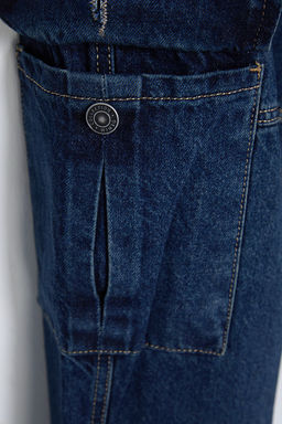 TRENDYOL MAN Siyah %100 Pamuk Baggy Fit Kargo Bol Kot Pantolon Jeans TMNAW25JE00002 - Trendyolmilla фото 3