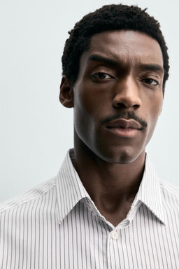 CAMISA ESTRUCTURA EASY CARE / Rayas marrones - Zara фото 5