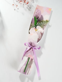 Букет из мыльных лепестков для ванны Тюльпан с орхидеей, подарочный, сиреневый, 8.5?7.4?38.6 см - Simaland фото 2