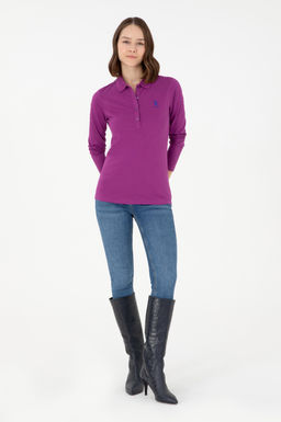 Женский фиолетовый базовый свитшот Неожиданная скидка в корзине - U.s. polo assn фото 4