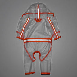 Дождевик-комбинезон для собак, р-р XL (ДС 38, ОГ 52 см, вес 12-16 кг), прозрачный-оранжев - Simaland фото 12