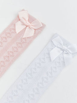 Fiyonk Detayl? K?z ?ocuk Diz Alt? ?orap 2li