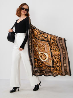 Большой, мягкий, тонкий и очень нежный двусторонний платок с рисунком. - Tantino фото 6