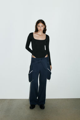 SQUARE NECK POLYAMIDE BODYSUIT