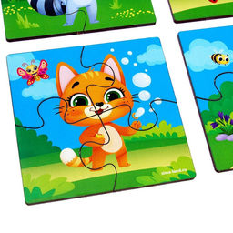 Пазл 4 в 1, 10х10 см - Лесная мастерская фото 12