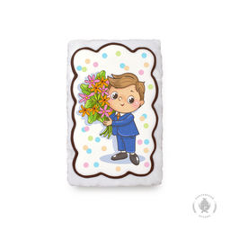 Мальчик с букетом (130 грамм)