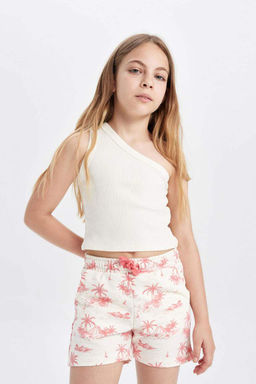 Шорты из двух частей с принтом для девочек - Defacto фото 7