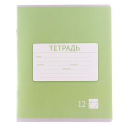 Цена за 20 шт. Тетрадь 12 листов в косую линейку, Calligrata «Однотонная. Школьная», обложка мелованная бумага, серые листы, МИКС
