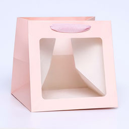 Цена за 2 шт. Пакет подарочный, крафт, с окном, Розовый, 20?20?20 см - UPAK LAND фото 2