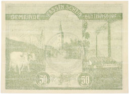 Банкнота 50 геллеров 1920 года Австрия  община Гунтрамсдорф (Нотгельд)