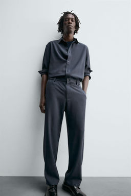 RELAXED FIT FLOWING TROUSERS - Zara фото 5