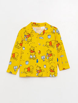Polo Yaka Uzun Kollu Winnie the Pooh Bask?l? Erkek Bebek Pijama Tak?m? - Waikiki фото 2