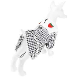 Пэт тойс (Pet toys) Одежда для собаки Платье с вышивкой, с кружевом, на кнопках р-р L, длина спинки 30см/обхват груди 38см/обхват шеи 30см, цвет-синий, 100% полиэстер (Китай) фото 3