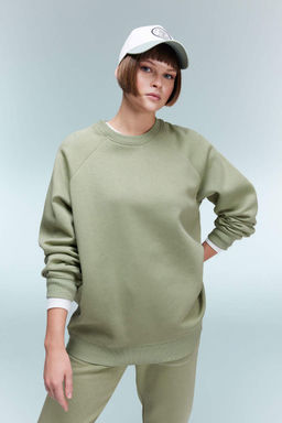 Толстый свитшот оверсайз с круглым вырезом - Defacto фото 3