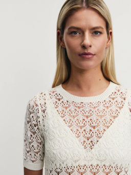 Джемпер ажурной вязки из вискозы / Zarina  фото 7