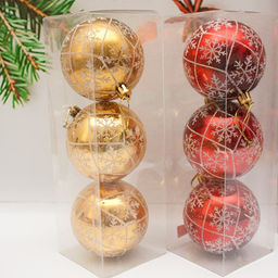 Набор шаров D=8см, 3шт. (XY23- 66) в разных пачках - разные цвета