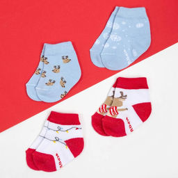 Носки детские новогодние Крошка Я «Оленёнок», набор 4 пары, 6-8 см