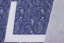 Сатин Ароматный лужок цв.джинсово-фиолетовый, ш.1.6м, хлопок-100%, 110гр/м.кв - Купава фото 3