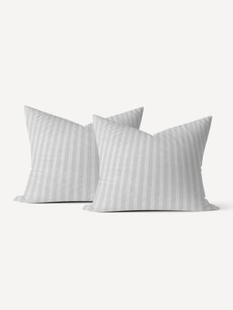 Комплект наволочек сатин страйп - Светло-серый 50х70